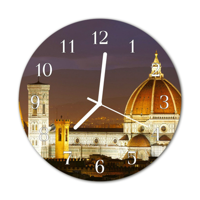 Glass Wall Clock Basilica Architecture Multi-Coloured