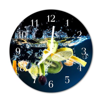 Glass Wall Clock Fruit Fruit Multi-Coloured