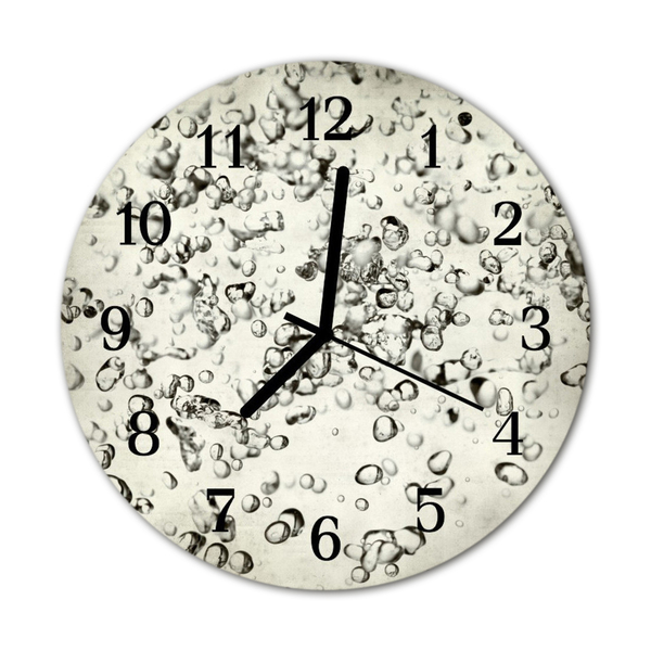 Glass Wall Clock Drops nature grey