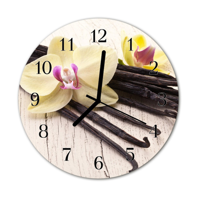 Glass Wall Clock Vanilla vanilla brown