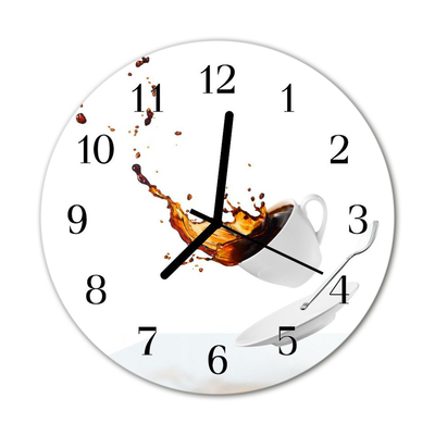 Glass Wall Clock Cup food and drinks white