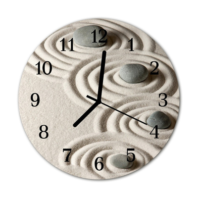 Glass Wall Clock Sand stones sand stones grey