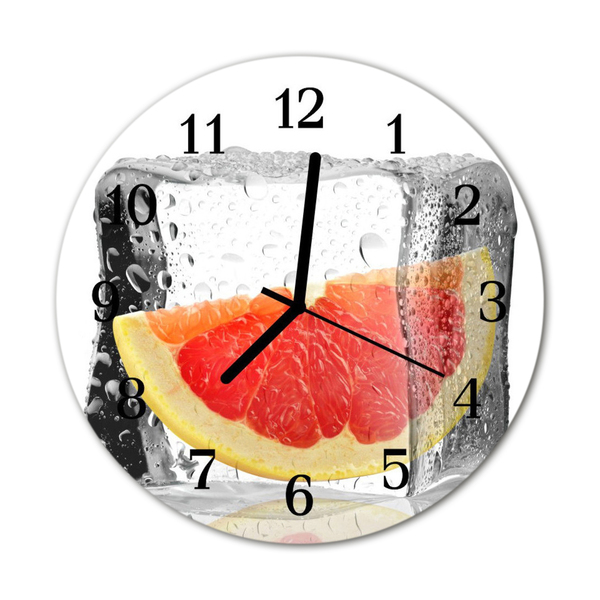 Glass Wall Clock Grapefruit ice cream grapefruit ice pink