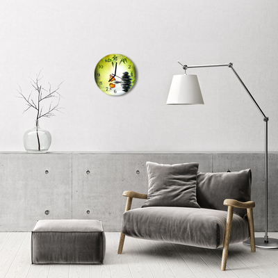 Glass Wall Clock Nature nature green