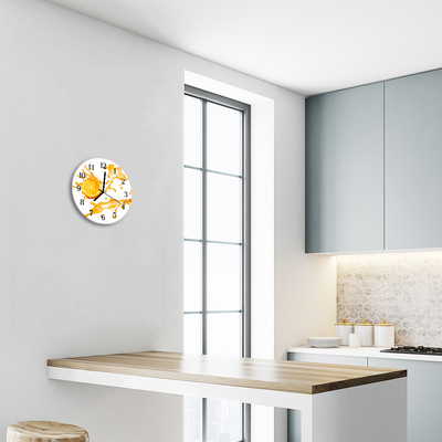 Glass Wall Clock Orange juice food and drinks orange