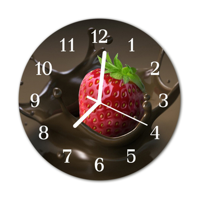 Glass Wall Clock Chocolate Food and Drinks Brown