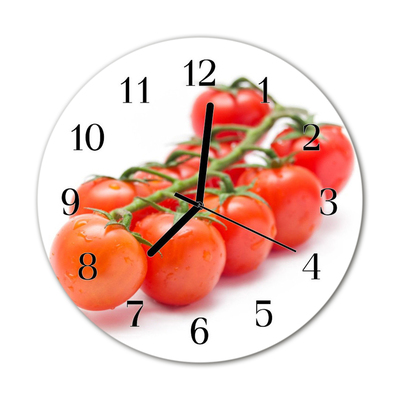 Glass Wall Clock Tomatoes food and drinks red