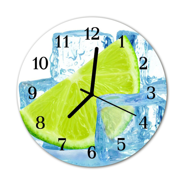 Glass Wall Clock Ice lime ice blue