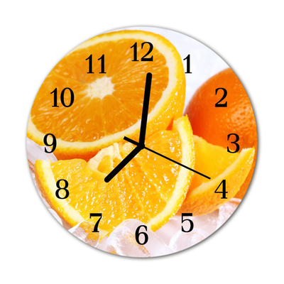 Glass Wall Clock Oranges fruit orange