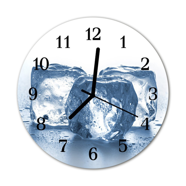 Glass Wall Clock Ice cream ice blue