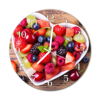 Glass Wall Clock Fruit Fruit Red