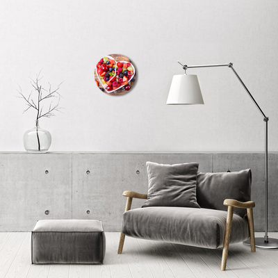 Glass Wall Clock Fruit Fruit Red