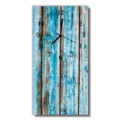 Glass Wall Clock Wood