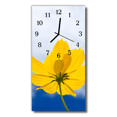 Glass Wall Clock Flower