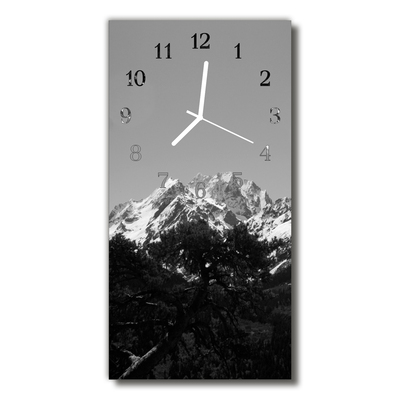 Glass Wall Clock mountains