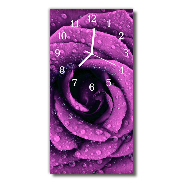 Glass Wall Clock Rose