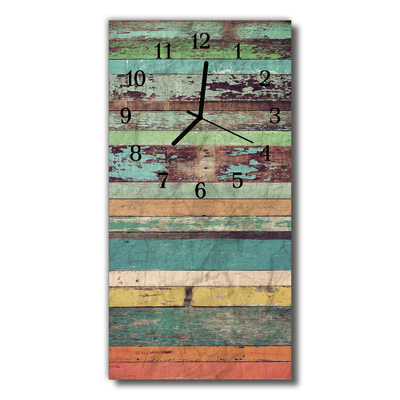 Glass Wall Clock Wood