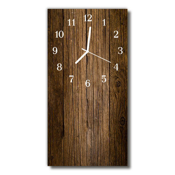 Glass Wall Clock Wood