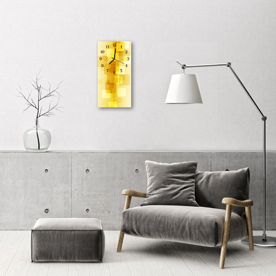 Glass Wall Clock Golden rectangles