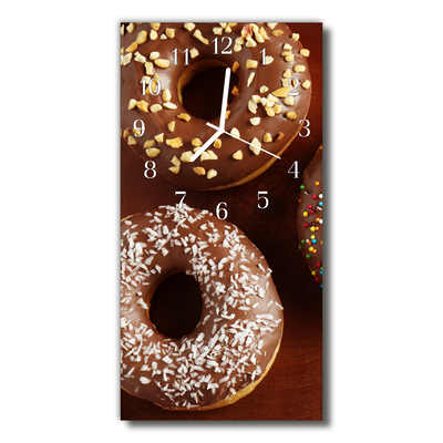 Glass Wall Clock Donuts