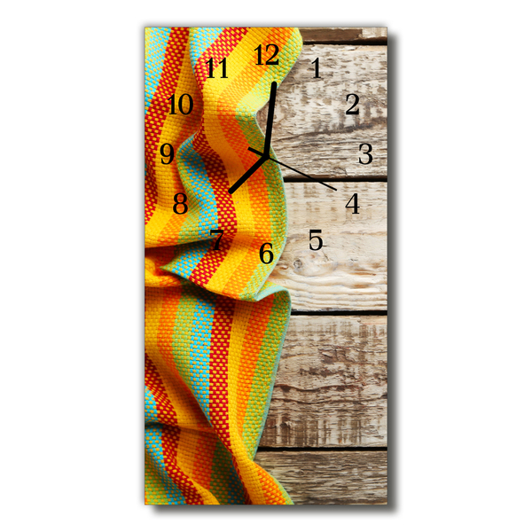 Glass Wall Clock Wood cloth