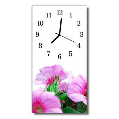 Glass Wall Clock Primroses