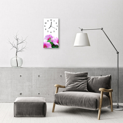 Glass Wall Clock Primroses