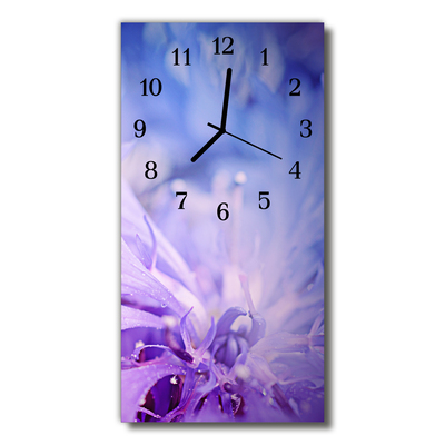 Glass Wall Clock Flower