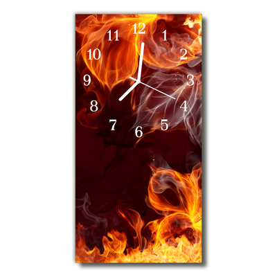 Glass Wall Clock Fire