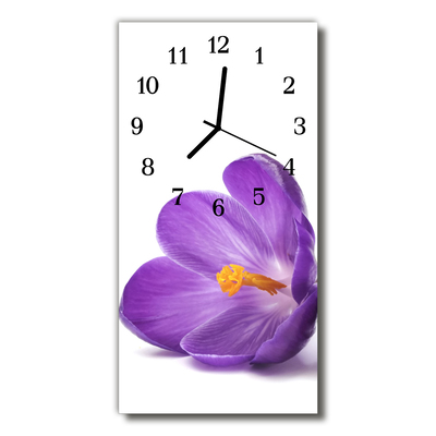 Glass Wall Clock Flower