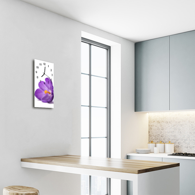 Glass Wall Clock Flower