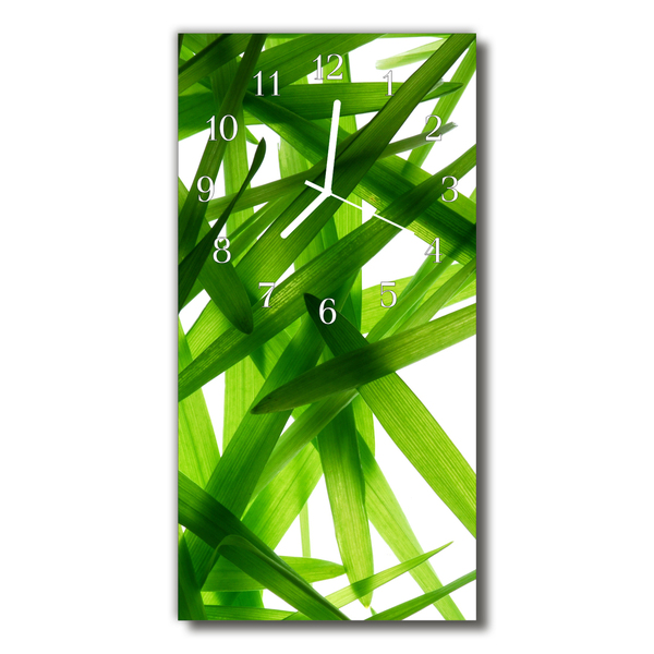 Glass Wall Clock Plant leaves