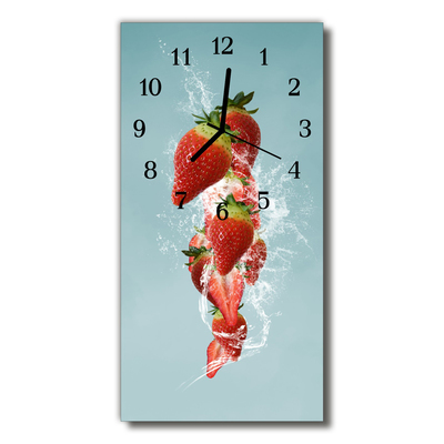 Glass Wall Clock Strawberry