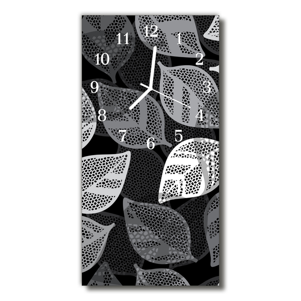 Glass Wall Clock Plant leaves