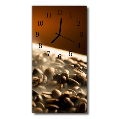 Glass Wall Clock Coffee beans