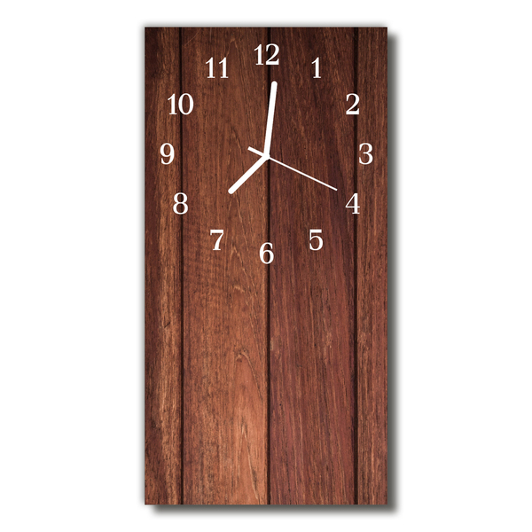 Glass Wall Clock Wood