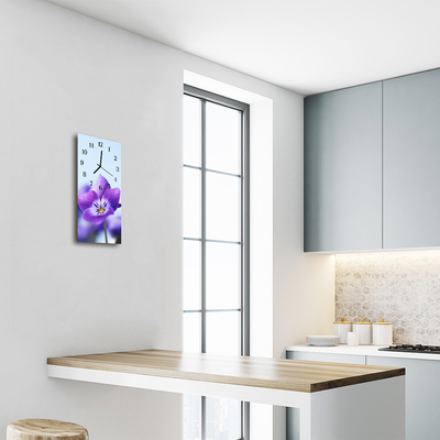 Glass Wall Clock Flower