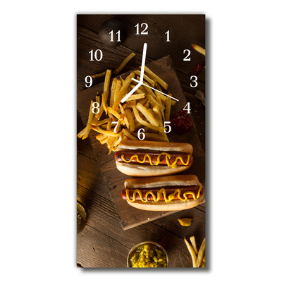 Glass Wall Clock Fast food