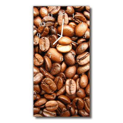 Glass Wall Clock Coffee beans