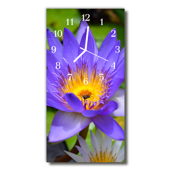 Glass Wall Clock Flower