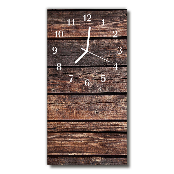 Glass Wall Clock Wood