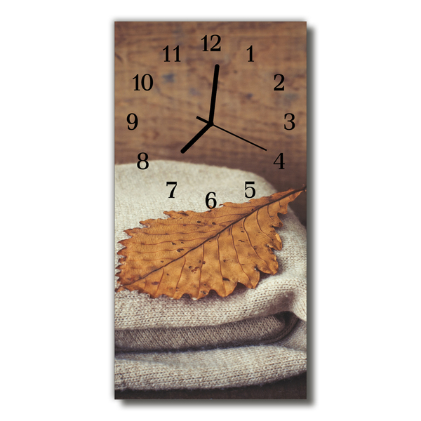 Glass Wall Clock Leaf