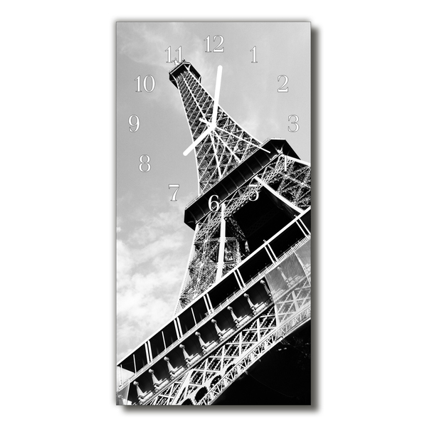 Glass Wall Clock Eiffel tower