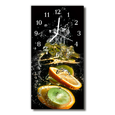 Glass Wall Clock Fruit water