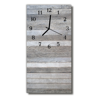 Glass Wall Clock Wood