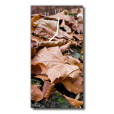 Glass Kitchen Clock Leaves