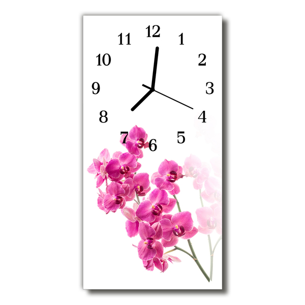 Glass Kitchen Clock Orchids