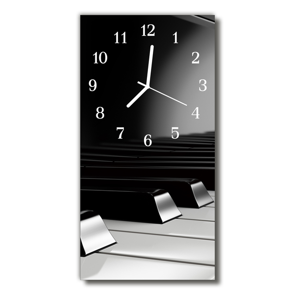 Glass Kitchen Clock Piano keys