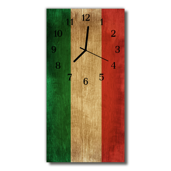 Glass Kitchen Clock Italian flag