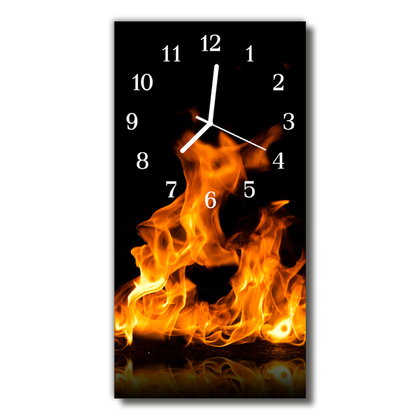 Glass Kitchen Clock Fire